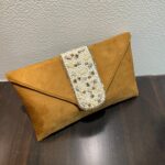 handwork Suede pearl clutch