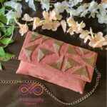 Handwork suede clutch bag