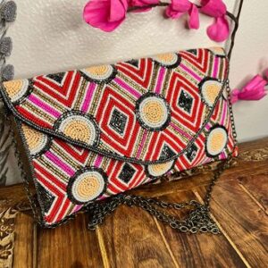 multicolor beaded bag