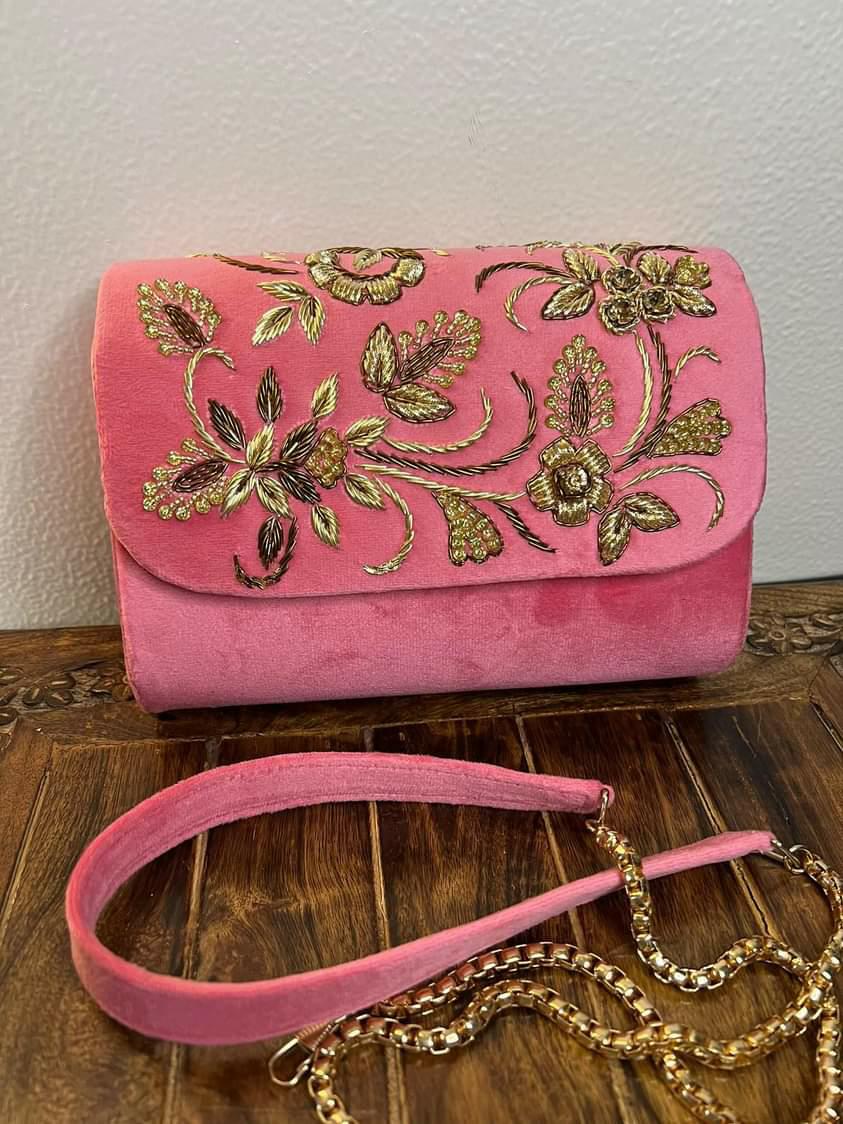Floral Embroidery Handbag Trendy Faux Leather Satchel Bag - Temu