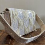 Sequins and beads flap clutchbag