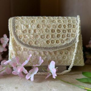 Shell and pearl clutchbag