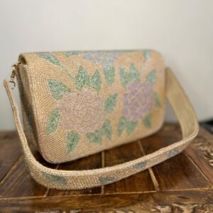 Floral rose design clutch bag