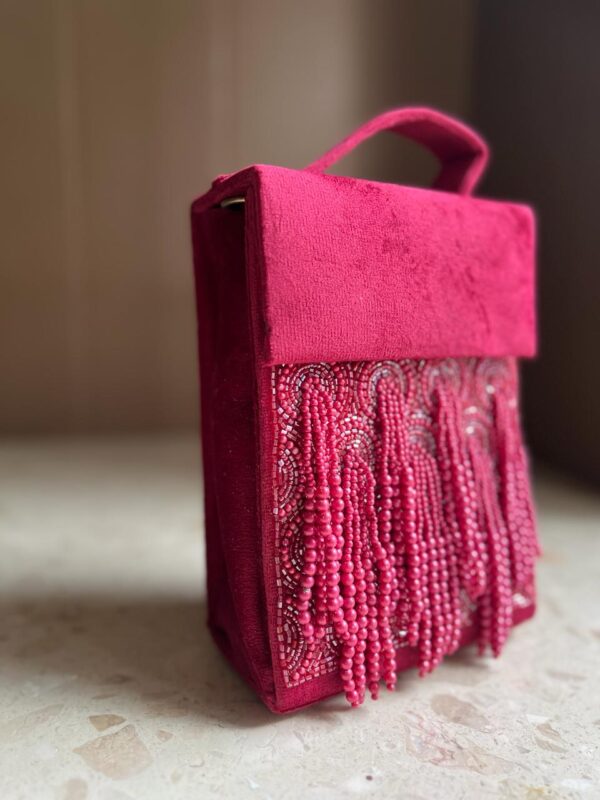 maroon handwork party bag