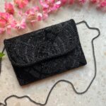 Black handwork clutch purse