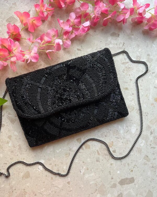 Black handwork clutch purse