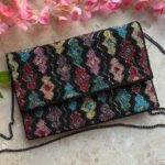 Multicolor beaded purse with handwork