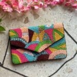 Multicolor handwork flap clutchbag