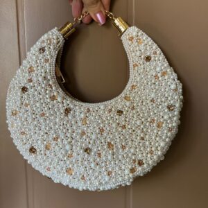 Pearl moon handwork clutch