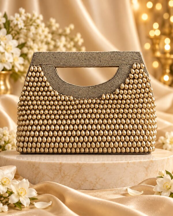 Pearl drops clutch bag, luxurious design