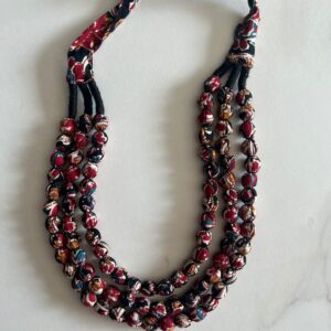 Fabric beaded necklace