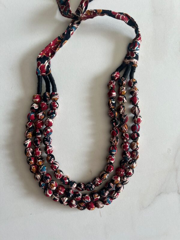 Fabric beaded necklace