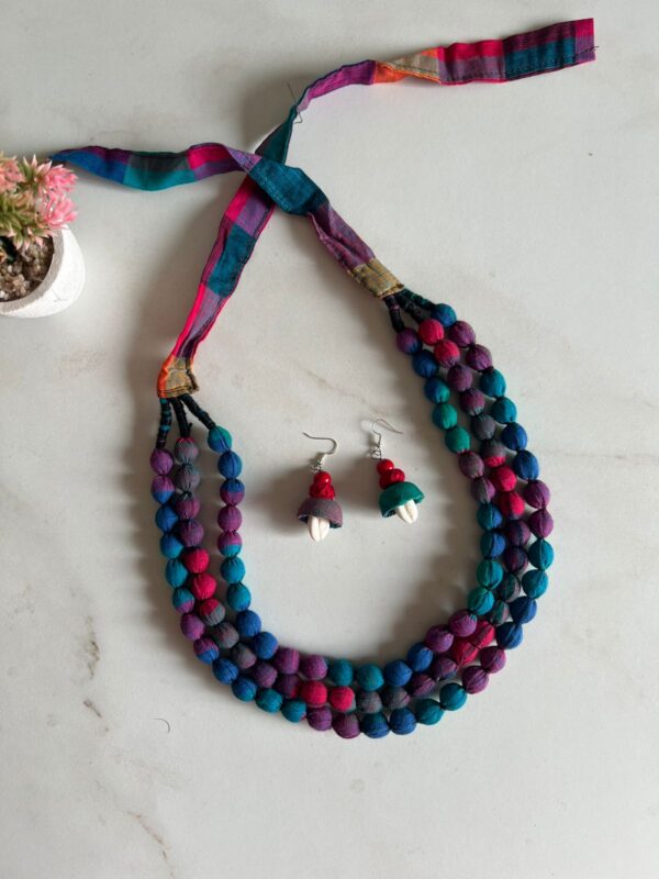 Beaded Fabric Necklace