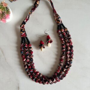 Fabric beaded necklace