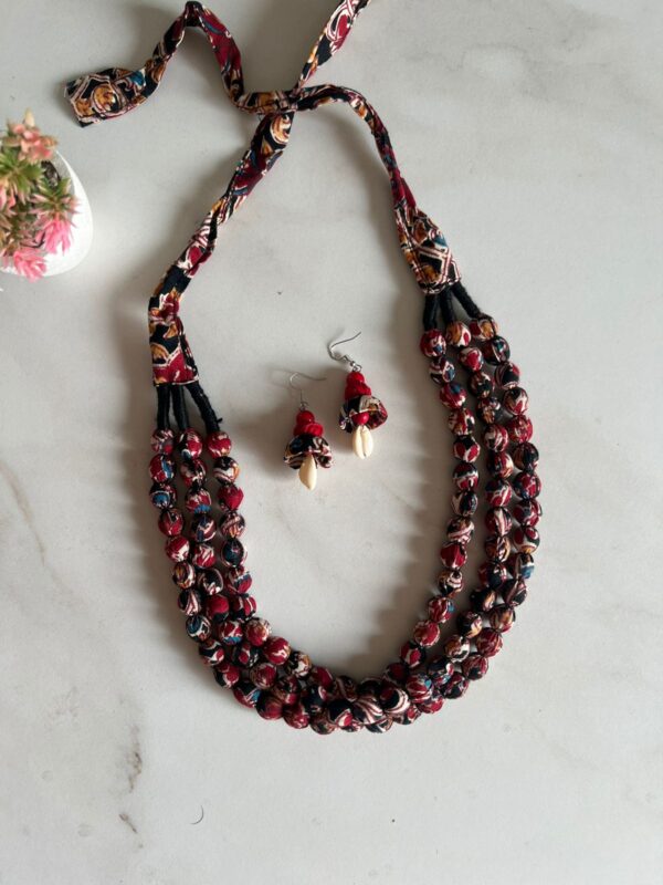 Fabric beaded necklace