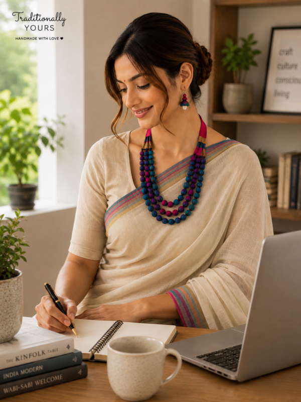 Beaded Fabric Necklace