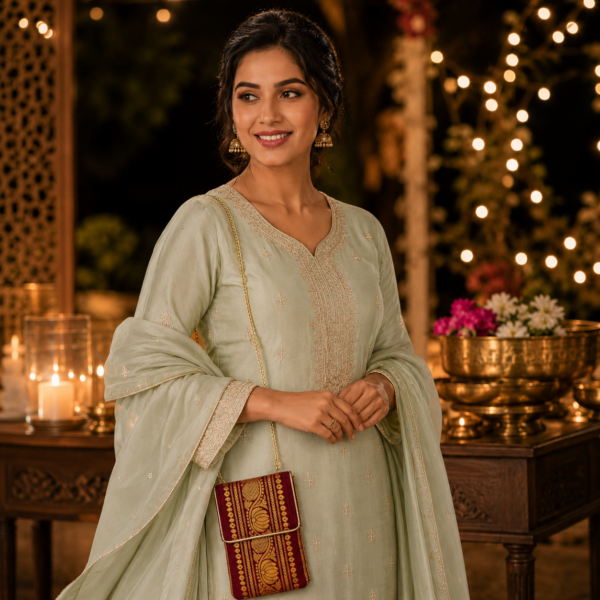 Banarasi Brocade Mobile Sling Bag