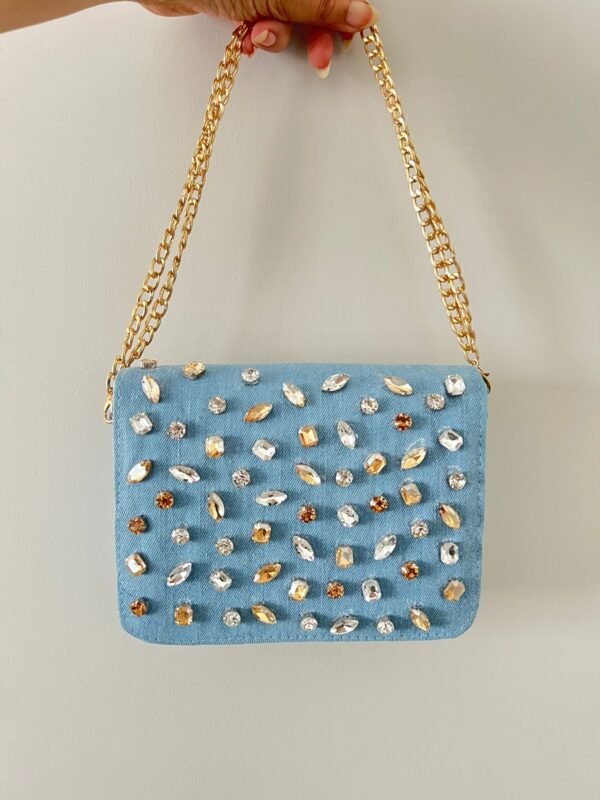 Luxury Denim Clutch Purse