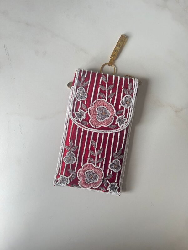 Pearl Embellished Floral Mobile Sling