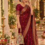 Beaded Patola round Potli